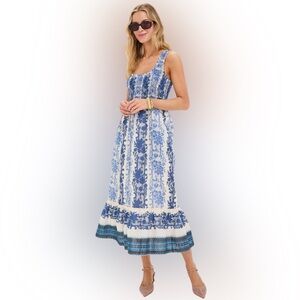 Tuckernuck Blue and White Patterned Maxi Dress